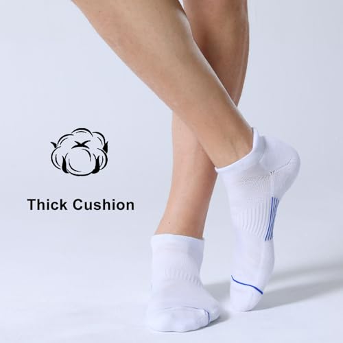 FITRELL 6 Pack Men's Ankle Running Socks Low Cut Cushioned Athletic Sports Socks 7-9/ 9-12/ 12-15