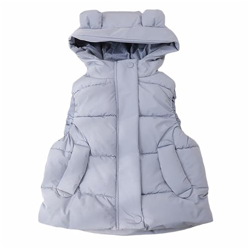 Kids Winter Puffer Down Vest Hooded Lightweight Warm Sleeveless Jacket Boys Girls Zip Up Outerwear