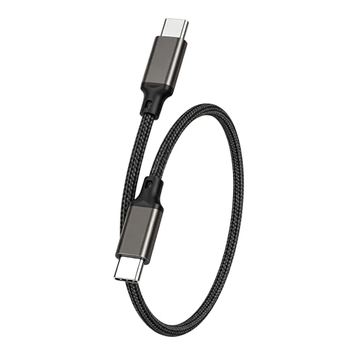 USB-C & USB-C ケーブル 0.5m LpoieJun【240W PD対応/USB 3.2 Gen 2x2-20Gbpsデータ転送】 8K@60Hz / 4K@240Hz 映像出力 E-Markerチップ搭載超高耐久ナイロン編み タイプC USB Type C ケーブルスマートフォン/タブレット/ゲーム機/ノートパソコンのタイプｃ機種に対応 (ガン色)