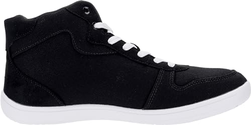 Image of WHITIN Men's Wide Toe Box Zero Drop Barefoot High-Top Canvas Sneakers W822 | Spacious Toe Box Reduces Toe Crowding, Flat Heel-to-Toe Platform Improves Balance, Minimalist Comfort for Walking & Wide Feet