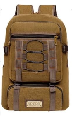 Mochila de Lona Reforçada 35L Unissex para Notebook, Mochila Escolar, Mochila Casual para Trabalho, Faculdade e Viagem(Café)