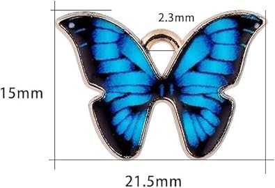 Butterfly Charms, 10Pcs Enamel Metal Small Necklace Bracelet For DIY Jewelry Making Accessories, Butterfly Charms for Jewelry Making, 21x15mm, Orange - Image 3