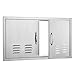 VEVOR Outdoor Kitchen BBQ Access Door,36W x 21H inches Double Vertical Stainless Steel Door with Handles and Vents, for BBQ Island, Grilling Station