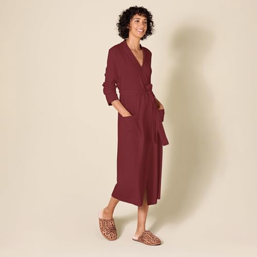 Image of Amazon Essentials Women's Lightweight Waffle Full-Length Bath Robe with Pockets (Available in Plus Size)