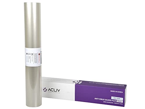 Gima - ACLIV Antimikrobielle Antivirus-Silver-Transparentfolie, nicht klebend, Dicke 105 µm, für unregelmäßige Bereiche, Antireflexion, Anti-Fingerabdruck, Dauer über 6 Monate, 1 Rolle à 5mx400mm