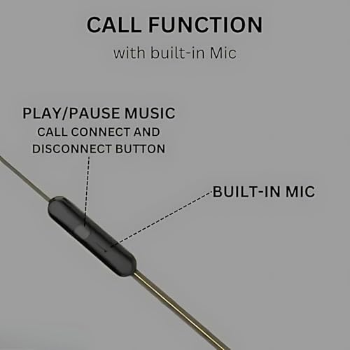 Image of Drumstone (𝐒𝐩𝐞𝐜𝐢𝐚𝐥 𝟏𝟓 𝐘𝐞𝐚𝐫𝐬 𝐖𝐚𝐫𝐫𝐚𝐧𝐭𝐲 Wired Earphones with Mic - 3.5mm Jack, HD Call Quality, Deep Bass, Noise Isolation, Tangle-Free Cable - Premium Sound for Music, Calls,