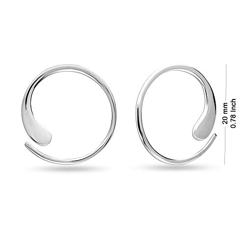 LeCalla 925 Sterling Silver Threader Earrings for Women | Handmade Wire Boho Hoops & Drop Earrings in Spiral, Heart, Bar Designs | Lightweight Pull Through Earring Jewelry Gift for Birthday, Anniversary4
