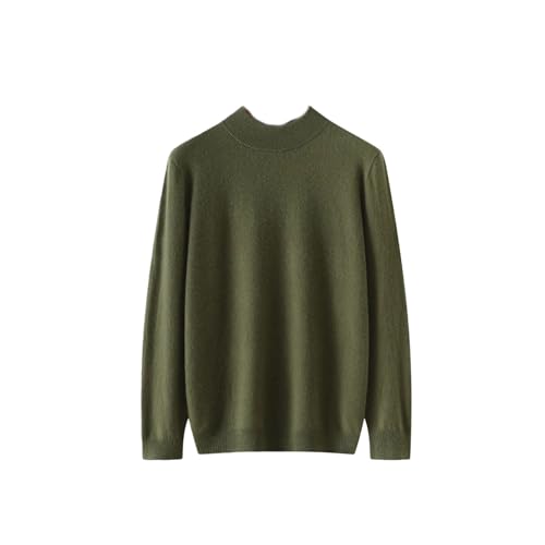 Men's Chic Mock Neck Cashmere Sweater Long Sleeve Pullover Winter Basic Casual Knitwear Soft Tops