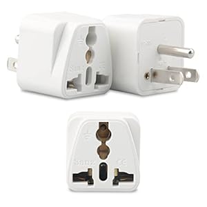 Europe to US Plug Adapter, 3 Pack UK to US Plug Adapter, India to US Plug Adapter, Universal Travel Adapter for USA, Europe Australia UK Italy to American Outlet Adapter-Type B