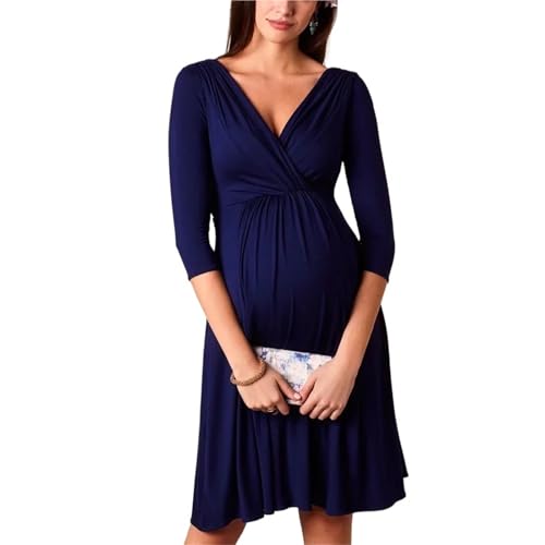 Ropa de Lactancia Verano for Embarazadas, Vestidos Moda for, Embarazo(Blue,L)