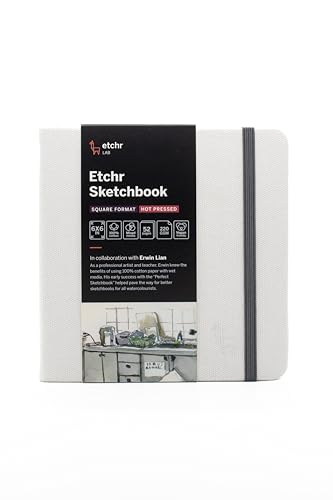 Sketchbook Carré Etchr Lab fini les feuilles qui gondolent carnet aquarelle 100% coton