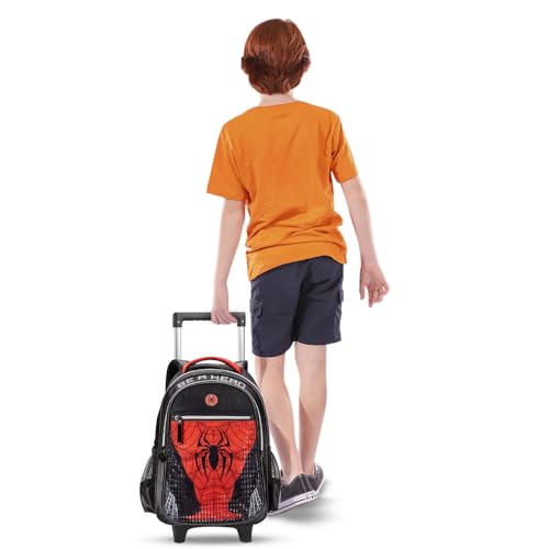 Kit Mochila De Rodinhas Lancheira Estojo Spider Hero Aranha