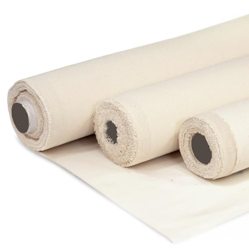 Barcelonetta | Canvas Fabric | Cotton Duck | Thick & Heavy | Natural 12oz | 62'' Wide | Arts & Crafts, Backings, Covers, Placemats (1 Yard)