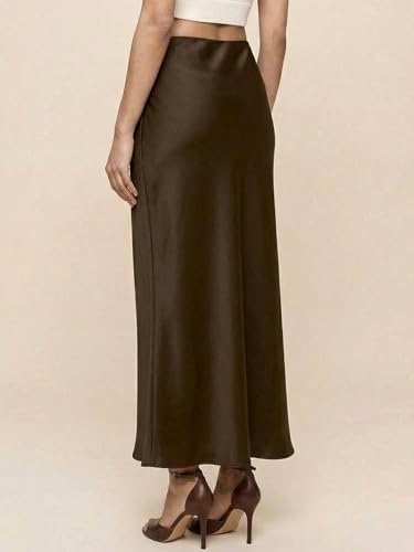 Image of ADDYVERO Premium Satin Finish Flowy A-Line Fit Midi Skirt for Women