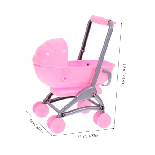 Mikikit Kompakter Puppenwagen Für Junge Mädchen Stabiler Mini Kinderbuggy Aus Robustem Kunststoff Für Fantasievolles Spielen Geeignet Für Puppenhäuser Und Rollenspiele Farbenfroh Und – Bild 4