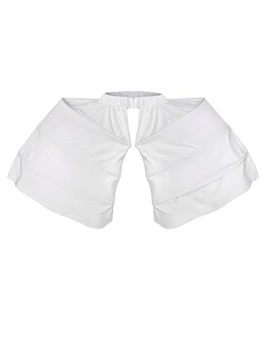 Auroeyfairy Victorian Petticoat Double Pannier Hoop Skirt Marie Antoinetteite Costume Cage Pannier White One size