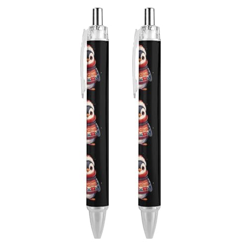 Stylos à bille rétractables pingouin de Noël lot de 4 pièces pour le bureau