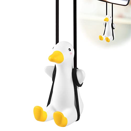 Unaibber 1pieza Unidades Columpio Pato Coche Espejo retrovisor,Adorno Colgante Coche Lindo Columpio Pato Pato Coche Pato Accesorios Colgantes, Regalos Divertidos Swinging Duck(D) Cover