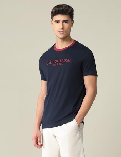 Image of U.S. Polo ASSN. Brand Printed Cotton T-Shirts for Men - Half Sleeves Mens Casual T Shirts