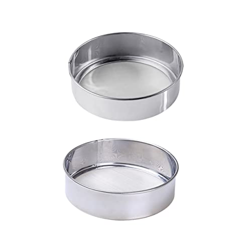 BESPORTBLE De Acero Inoxidable 40 Malla Para Hornear - Tamizador De Harina - Colador De Pasta y Verduras Ideal Para Cocinar y Repostería 2 Piezas a Prueba De Herrumbre