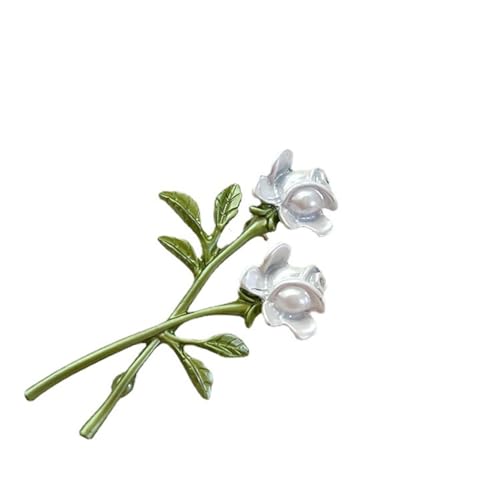 White Rose Flower Brooch - Modern, Hypoallergenic, Nickel-Free, Unisex Brooch for Wife, Mother, Girlfriend