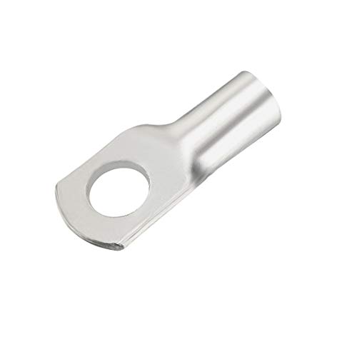 uxcell Copper Wire Lugs,3AWG SC25-8,Bolt Hole,Battery Cable Ends Eyelets Crimp Tubular Ring Terminals Connectors Silver Tone 50Pcs by uxcell - Image 3