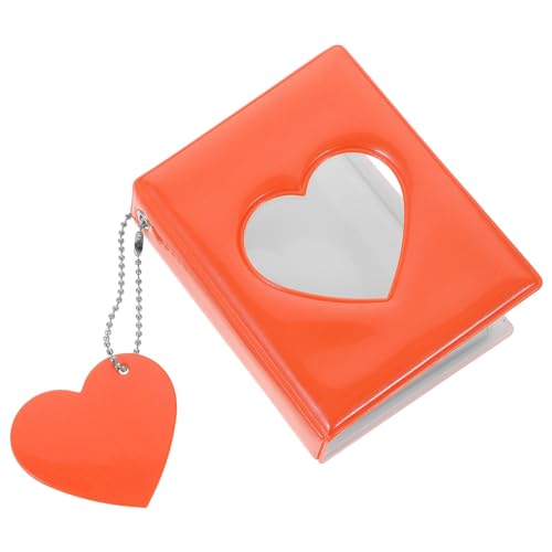 SOLUSTRE Mini Photo Album Heart Hollow Design Portable Photocard Holder for Family Memories Cute Decorative Photo Book for Storing Cards and Pictures Material for Collectors and Giving