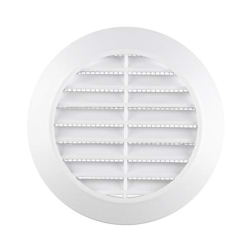 AWENTA Rejilla ventilación plástico ABS redonda, Ø 90/115 mm, blanco