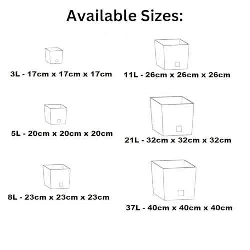 B2C Plant Flower Pot Square Rattan Planter Inner Pot 6 Sizes Garden Patio Home Large (Anthracite, 5L) 8 B2C Plant Flower Pot Square Rattan Planter Inner Pot 6 Sizes Garden Patio Home Large (Anthracite, 5L) - Image 8