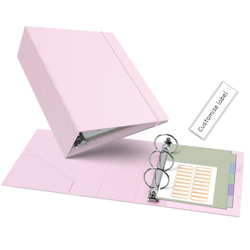 Ospelelf Leather Mini Binder Vintage Hardcover 2 Inch Rings,...