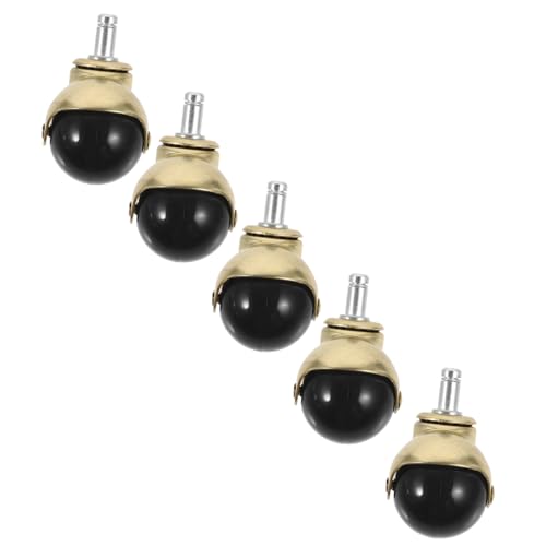 NUOBESTY 5pièces Roulettes De Chaise De Bureau Universelles Inoxydable Et Roues à Billes Pour Fauteuils Et Meubles Idéales Pour Salles De Travail Et Domicile