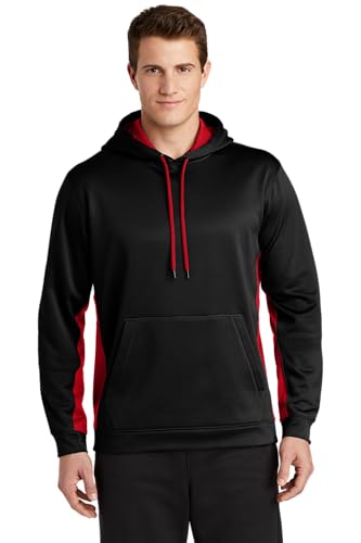 SPORT-TEK Unisex Sport-Wick Fleece Colorblock Hooded Pullover