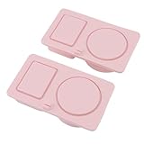 VGEBY 2 Recipientes para Aperitivos, Caja de Silicona con Tapa, Recipiente Reutilizable para Aperitivos de Viaje, Perfecto para Oficina y Picnic (PINK)