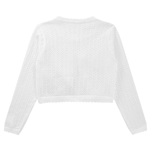 YiZYiF Little Girls' Button Closure Bolero Cardigan Shrug Long Sleeve Dress Cover Up Knit Sweaters School Uniforms3