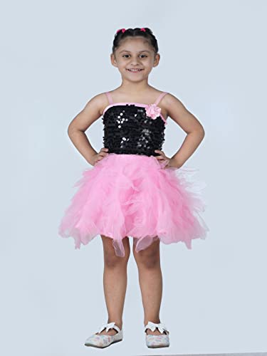Image of BookMyCostume Pink & Black Frock Annual Day Dance Girls Fancy Dress Costume - Premium