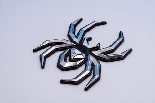 Image of 2Pcs Custom Spider Emblems Left Right Car Badge for Universal Car Body Motorcycle SUV Widow Door Edition Decoration (Chrome)