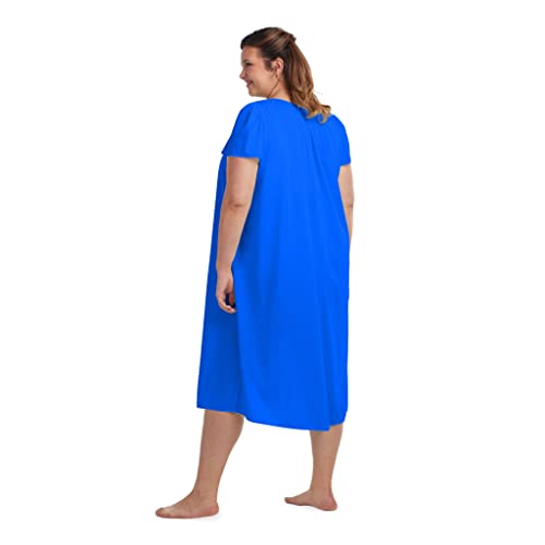 Image of Miss Elaine Nightgown - Women's Long Tricot Nightgown, Short Flutter Sleeves, Comfortable Lightweight Fabric, Sleepwear