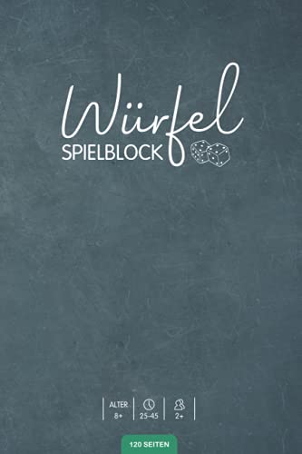 Spielblock für Würfelspiele mit 120 Seiten: Punktezettel | Spielblatt | Würfelblock | Würfelspiel Reise | Spielblock Würfel | Ersatzblock DIN A5 | ... Punktezettel Block | Reisespiel Familienspiel