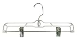 Jeronic 12 Pack Slack Pant Hangers Skirt Hangers with Clips, Clear