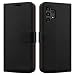 Produktbild iCatchy Schutzhülle für Samsung Galaxy A13 4G, Leder, Brieftasche, Buch, Flip Folio, Standfunktion, Schwarz