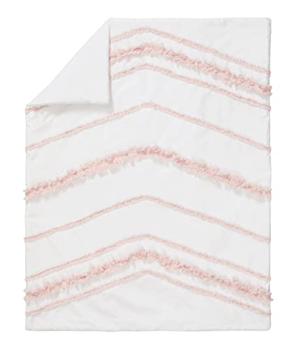 Sweet Jojo Designs Boho Bohemian Baby Girl Nursery Crib Bedding Set - 4 Pieces - Blush Pink And White Farmhouse Shabby Chic Designer Modern Minimalist Tuft Tufted Tassel Fringe Macrame Cotton #TOP2