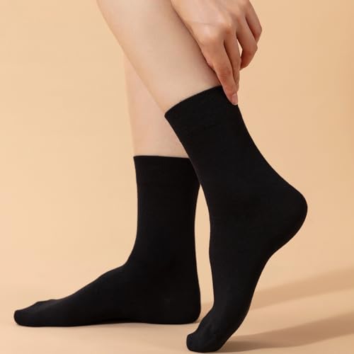 Ndoobiy 6 Pairs Womens Crew Socks Soft Cotton Boot Socks Size 6-9 9-11 Above Ankle Socks2