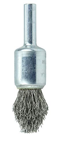 Image of Weiler 10313 Controlled Flare Crimped Wire End Brush 1 /2 inch, .0104 inch Stainless Steel Fill, Made in The USA (Pack of 10)