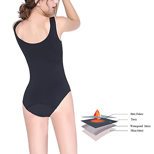 Traje de banho feminino à prova de vazamento menstrual com decote em U e controle de barriga e alça