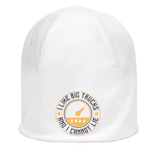 Bonnet blanc coton mince extensible style slouch avec slogan trucker unisexe taille unique