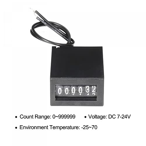 Image of uxcell Electromagnetic Counter 6 Digits 0-999999 Counting Range Electronic Pulse Counter Digital Totalizer DC 7-24V