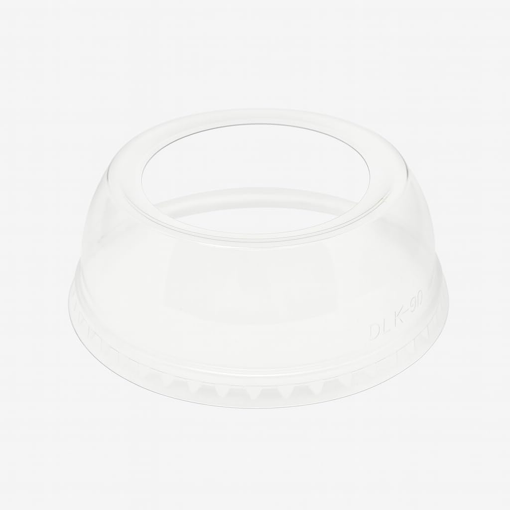 Wide Hole Dome Lid, PET 98mm Diameter Plastic Cold Cup Lids [Case of 1000 Counts]