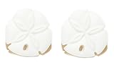 Light Beige Sand Dollar Stud Earrings (S560)