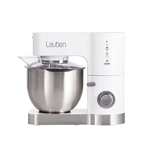Robot de cocina Lauben Kitchen Machine 1200BC con motor de cobre y transmisión totalmente metálica, 1200 W, batidora de vidrio templado, gran capacidad de 5,5 l, tecnología 3D Effectimix® (blanco)