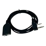 Dosyerlbf 2M-6FT K-Head 2 PIN Radio Microphone Extension Cable Earpiece Speaker Mic Extension Cable Replacement for Kenwood Baofeng Wouxun TYT HYT Puxing Quansheng Retevis
